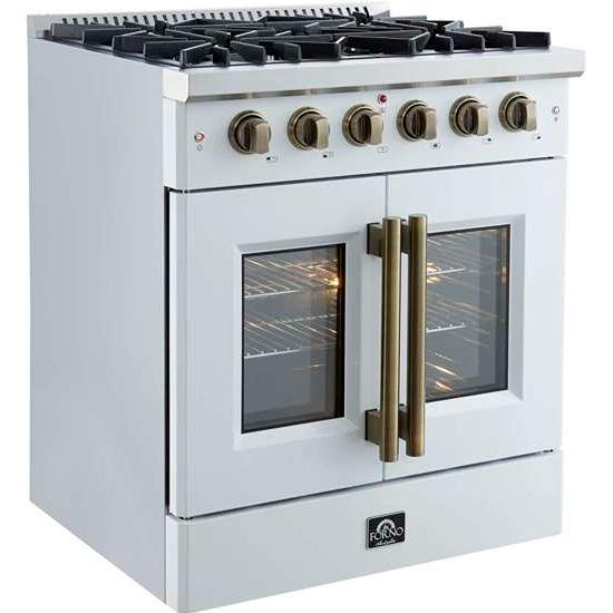  Forno 30-inch Freestanding Gas Range with French Door FFSGS6444-30WHT IMAGE 4
