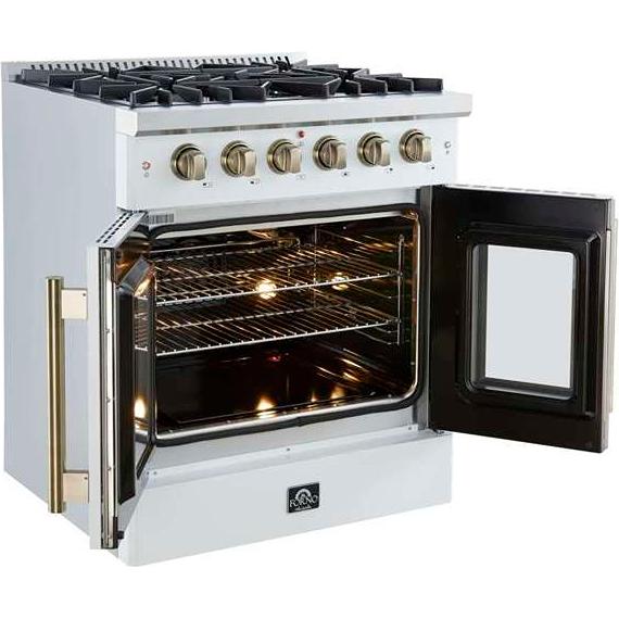  Forno 30-inch Freestanding Gas Range with French Door FFSGS6444-30WHT IMAGE 7