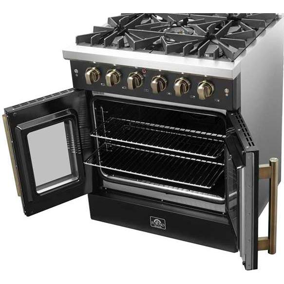  Forno 30-inch Freestanding Gas Range with French Door FFSGS6444-30BLK IMAGE 11