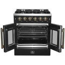  Forno 30-inch Freestanding Gas Range with French Door FFSGS6444-30BLK IMAGE 2