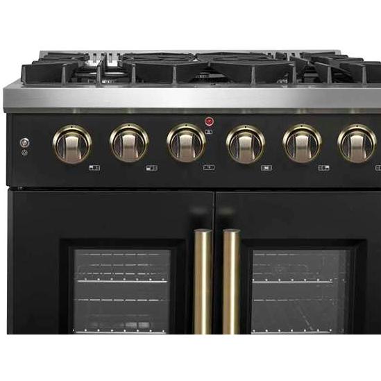  Forno 30-inch Freestanding Gas Range with French Door FFSGS6444-30BLK IMAGE 3