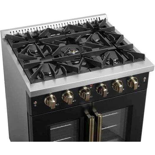  Forno 30-inch Freestanding Gas Range with French Door FFSGS6444-30BLK IMAGE 4