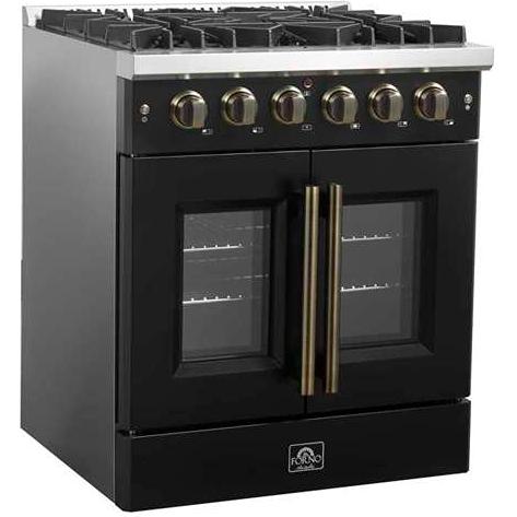  Forno 30-inch Freestanding Gas Range with French Door FFSGS6444-30BLK IMAGE 6