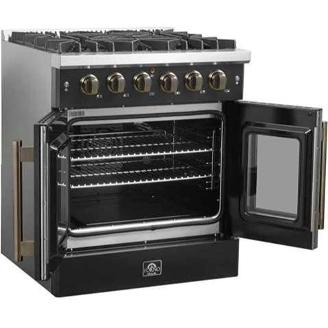  Forno 30-inch Freestanding Gas Range with French Door FFSGS6444-30BLK IMAGE 8