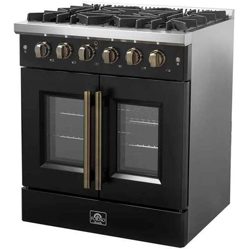  Forno 30-inch Freestanding Gas Range with French Door FFSGS6444-30BLK IMAGE 9
