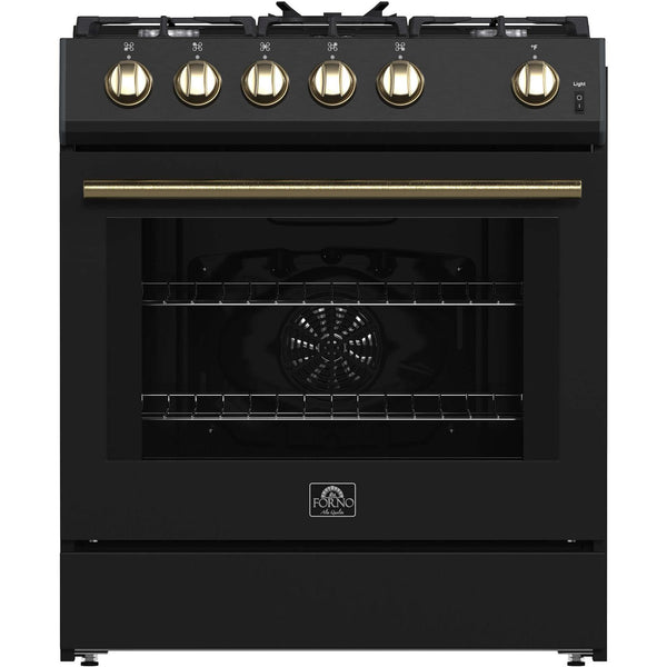  Forno 30-inch Freestanding Gas Range with Convection Technology FFSGS1116-30BLK IMAGE 1