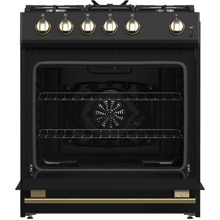  Forno 30-inch Freestanding Gas Range with Convection Technology FFSGS1116-30BLK IMAGE 2