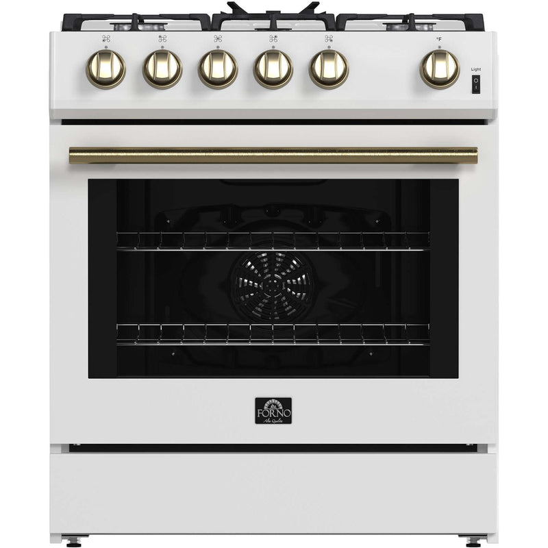  Forno 30-inch Freestanding Gas Range with Convection Technology FFSGS1116-30WHT IMAGE 1