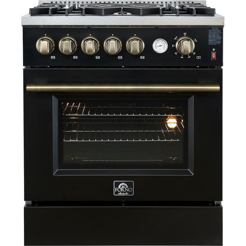  Forno 30-inch Freestanding Gas Range with Convection Oven Technology FFSGS6274-30BLK IMAGE 1