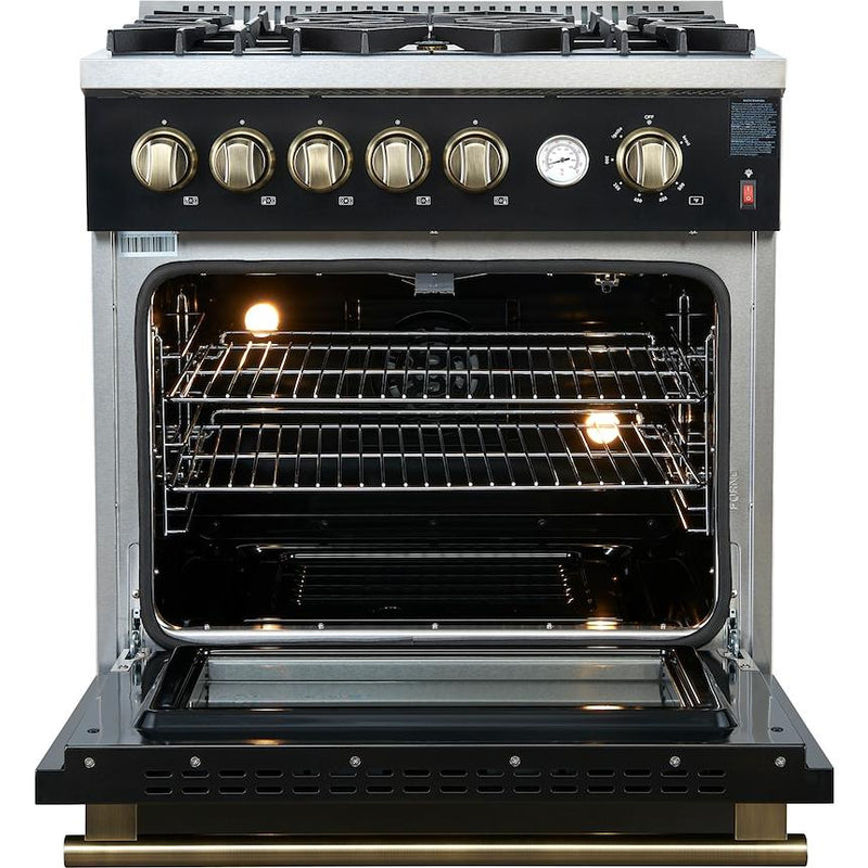  Forno 30-inch Freestanding Gas Range with Convection Oven Technology FFSGS6274-30BLK IMAGE 2