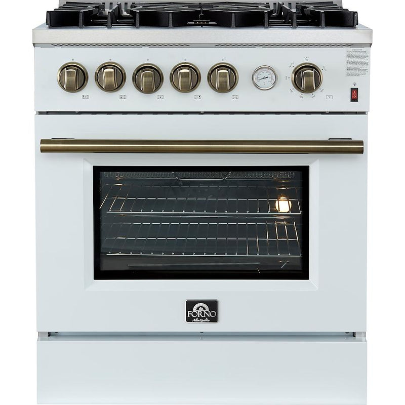  Forno 30-inch Freestanding Gas Range with Convection Oven Technology FFSGS6274-30WHT IMAGE 1