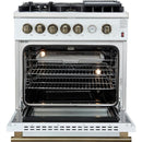  Forno 30-inch Freestanding Gas Range with Convection Oven Technology FFSGS6274-30WHT IMAGE 2