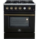  Forno 30-inch Freestanding Gas Range with Convection Technology FFSGS6277-30BLK IMAGE 1