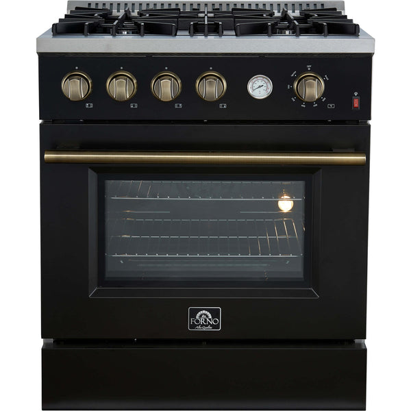  Forno 30-inch Freestanding Gas Range with Convection Technology FFSGS6277-30BLK IMAGE 1