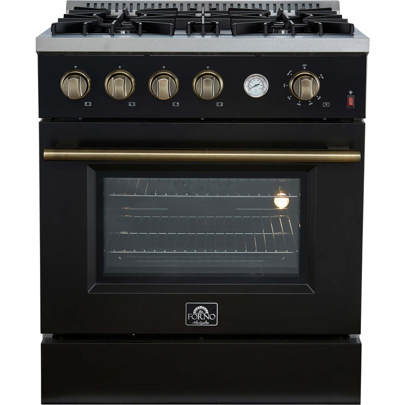  Forno 30-inch Freestanding Gas Range with Convection Technology FFSGS6277-30BLK IMAGE 1