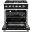  Forno 30-inch Freestanding Gas Range with Convection Technology FFSGS6277-30BLK IMAGE 2