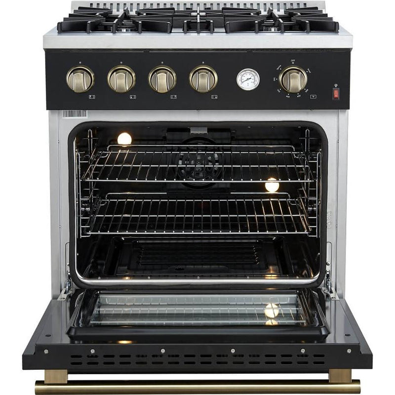  Forno 30-inch Freestanding Gas Range with Convection Technology FFSGS6277-30BLK IMAGE 2