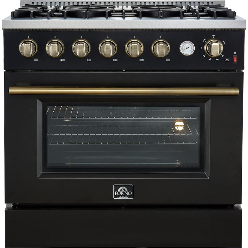  Forno 36-inch Freestanding Gas Range with Convection Technology FFSGS6277-36BLK IMAGE 1