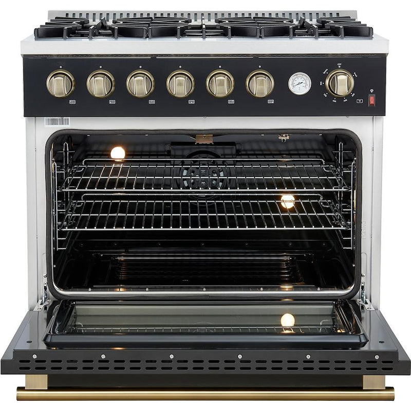  Forno 36-inch Freestanding Gas Range with Convection Technology FFSGS6277-36BLK IMAGE 2