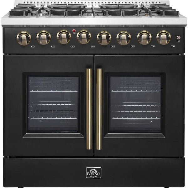  Forno 36-inch Freestanding Dual Fuel Range with True European Convection Technology FFSGS6356-36BLK IMAGE 1