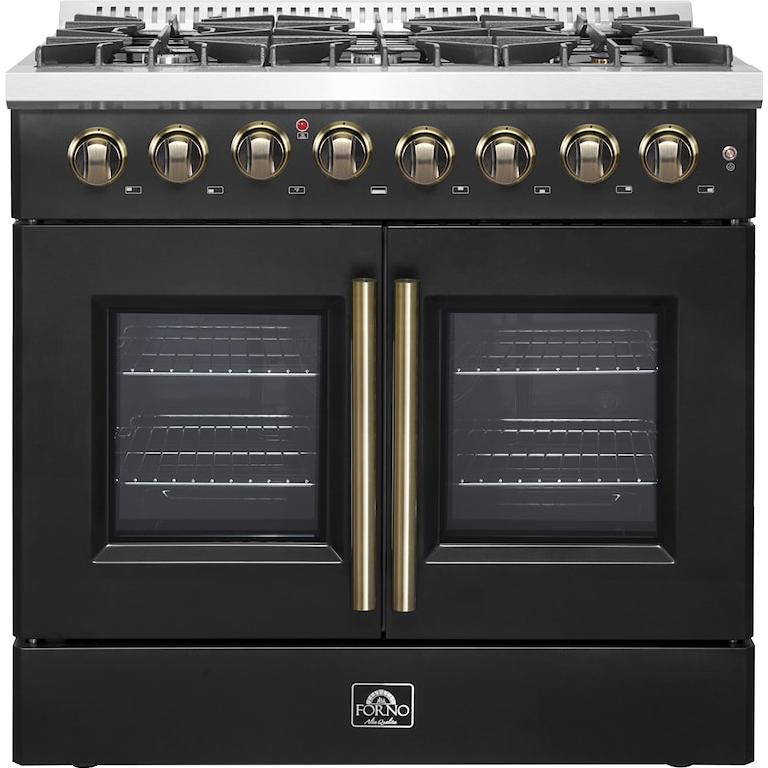  Forno 36-inch Freestanding Dual Fuel Range with True European Convection Technology FFSGS6356-36BLK IMAGE 1