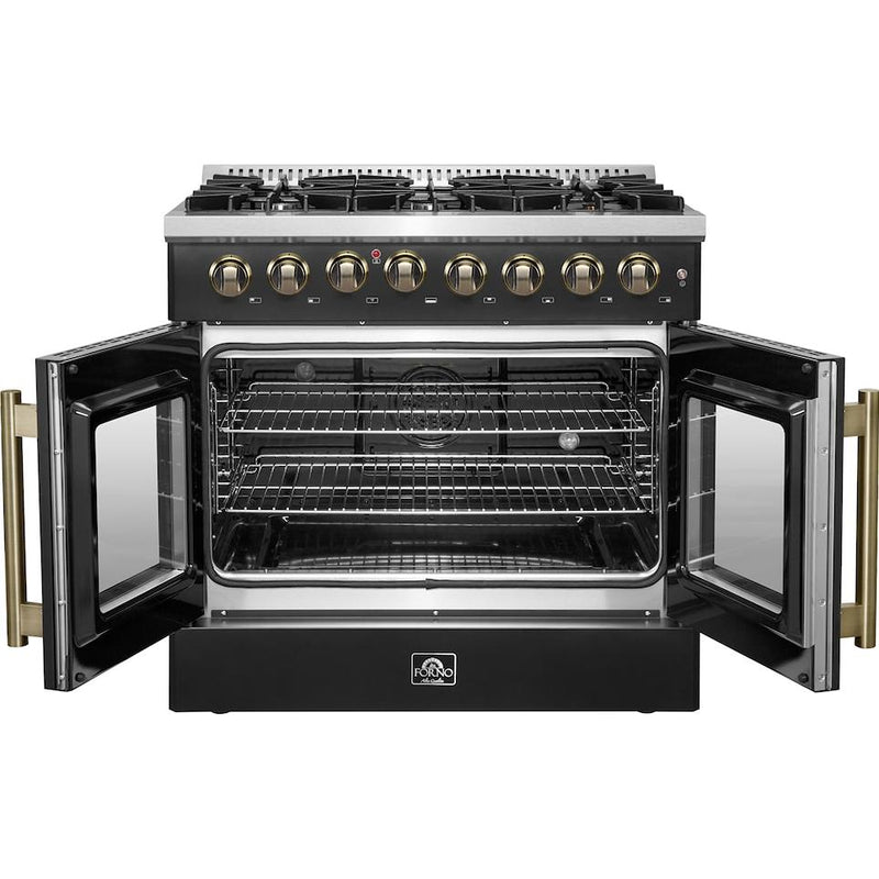  Forno 36-inch Freestanding Dual Fuel Range with True European Convection Technology FFSGS6356-36BLK IMAGE 2
