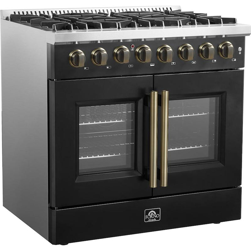  Forno 36-inch Freestanding Dual Fuel Range with True European Convection Technology FFSGS6356-36BLK IMAGE 6