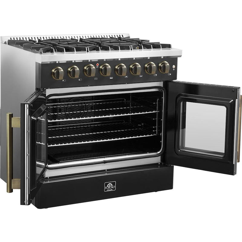  Forno 36-inch Freestanding Dual Fuel Range with True European Convection Technology FFSGS6356-36BLK IMAGE 7
