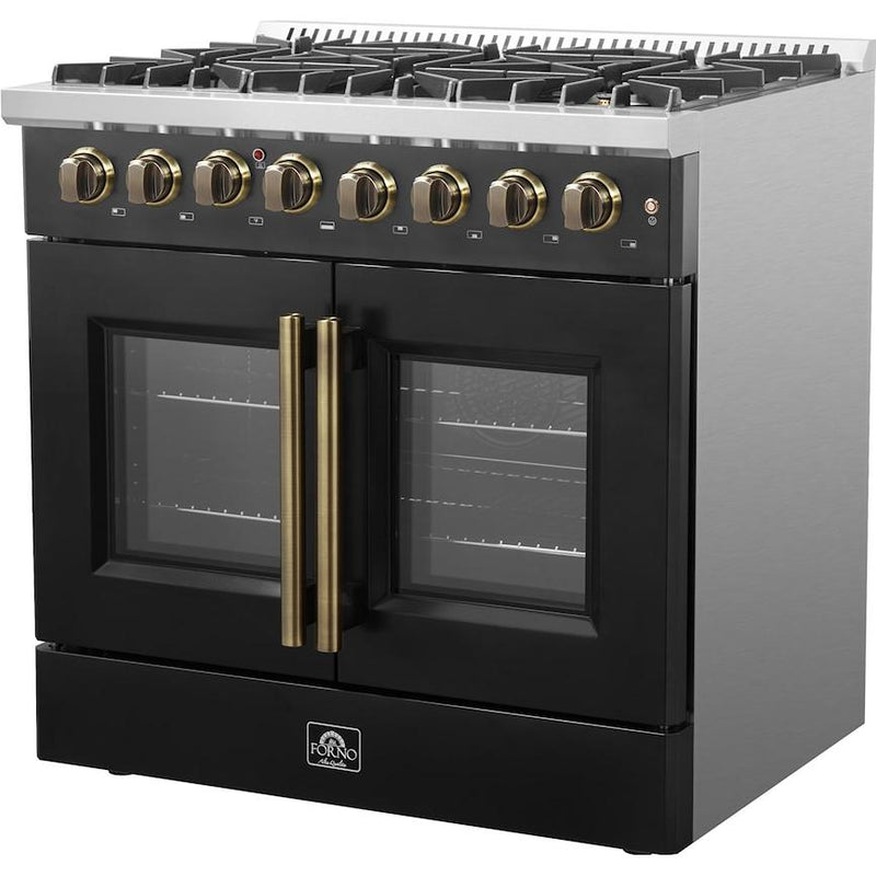  Forno 36-inch Freestanding Dual Fuel Range with True European Convection Technology FFSGS6356-36BLK IMAGE 8