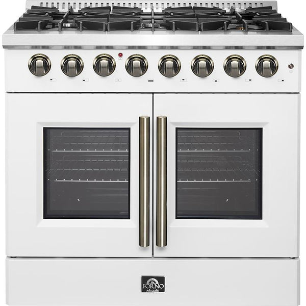  Forno 36-inch Freestanding Dual Fuel Range with True European Convection Technology FFSGS6356-36WHT IMAGE 1
