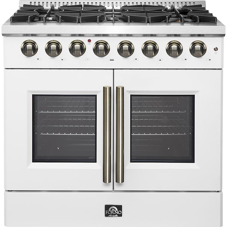 Forno 36-inch Freestanding Dual Fuel Range with True European Convection Technology FFSGS6356-36WHT IMAGE 1