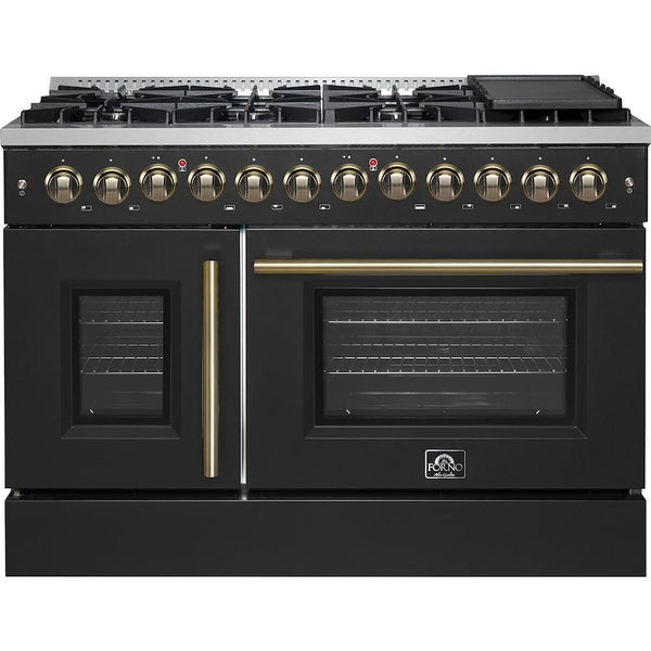  Forno 48-inch Freestanding Dual-Fuel Range with True European Convection Technology FFSGS6356-48BLK IMAGE 1