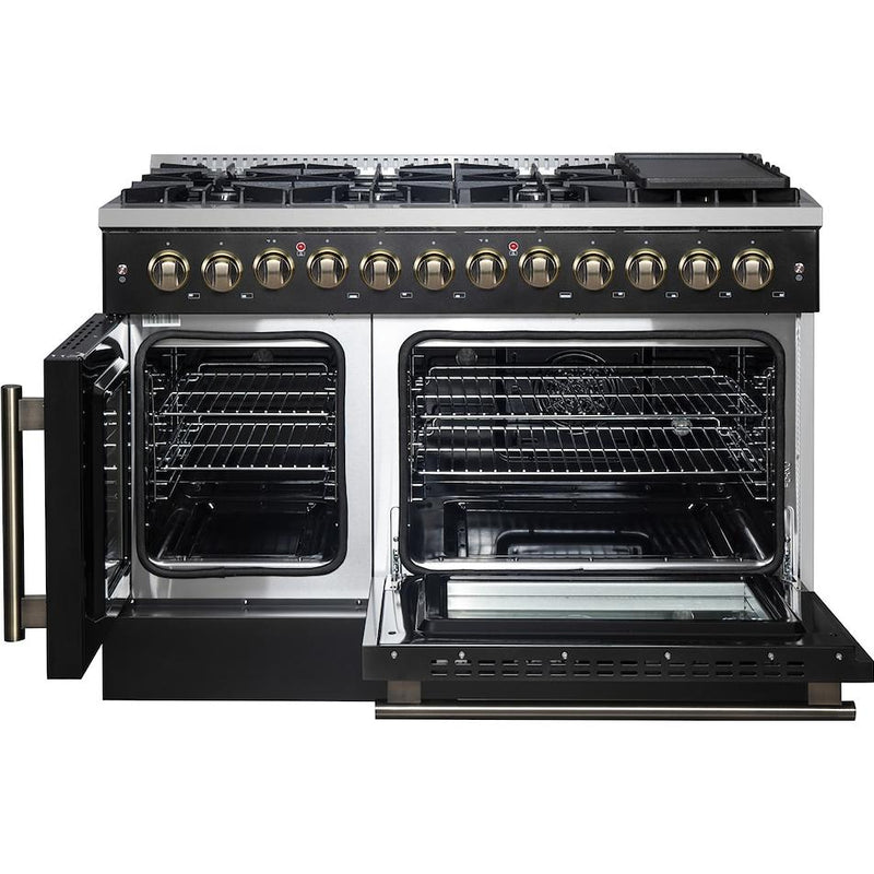  Forno 48-inch Freestanding Dual-Fuel Range with True European Convection Technology FFSGS6356-48BLK IMAGE 2