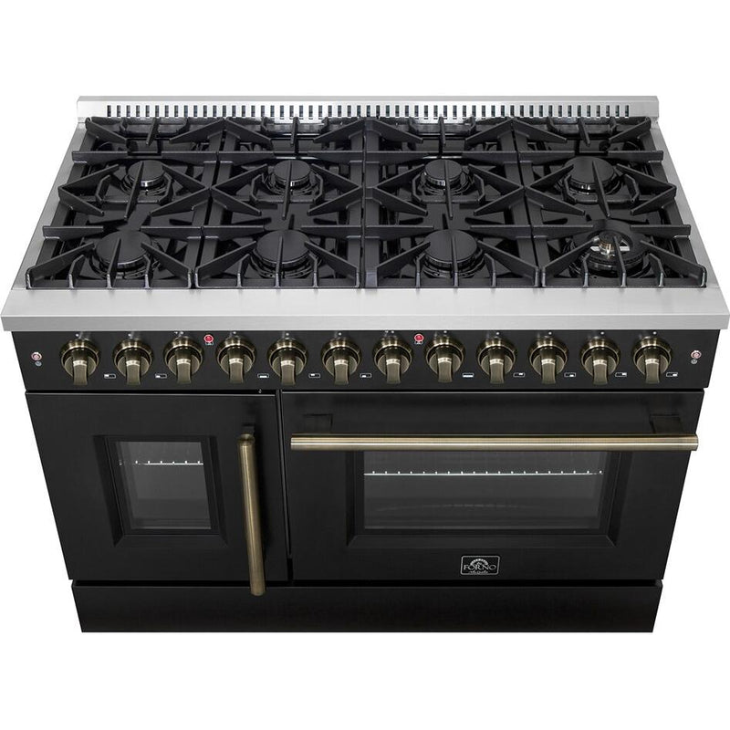  Forno 48-inch Freestanding Dual-Fuel Range with True European Convection Technology FFSGS6356-48BLK IMAGE 4