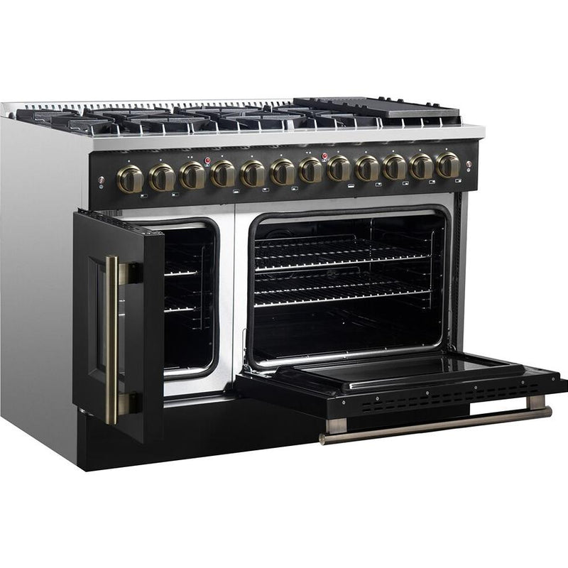  Forno 48-inch Freestanding Dual-Fuel Range with True European Convection Technology FFSGS6356-48BLK IMAGE 6