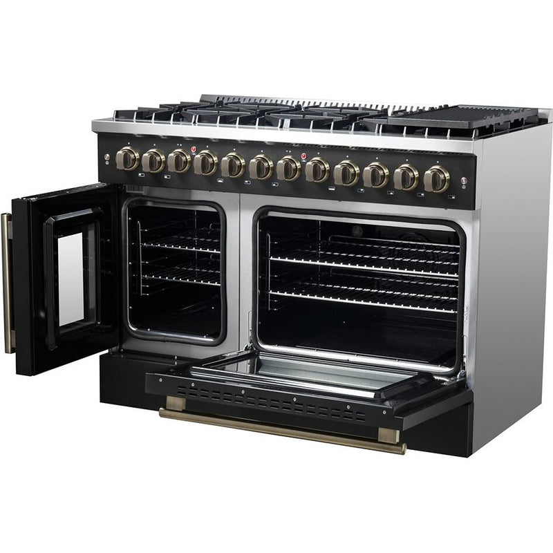  Forno 48-inch Freestanding Dual-Fuel Range with True European Convection Technology FFSGS6356-48BLK IMAGE 9