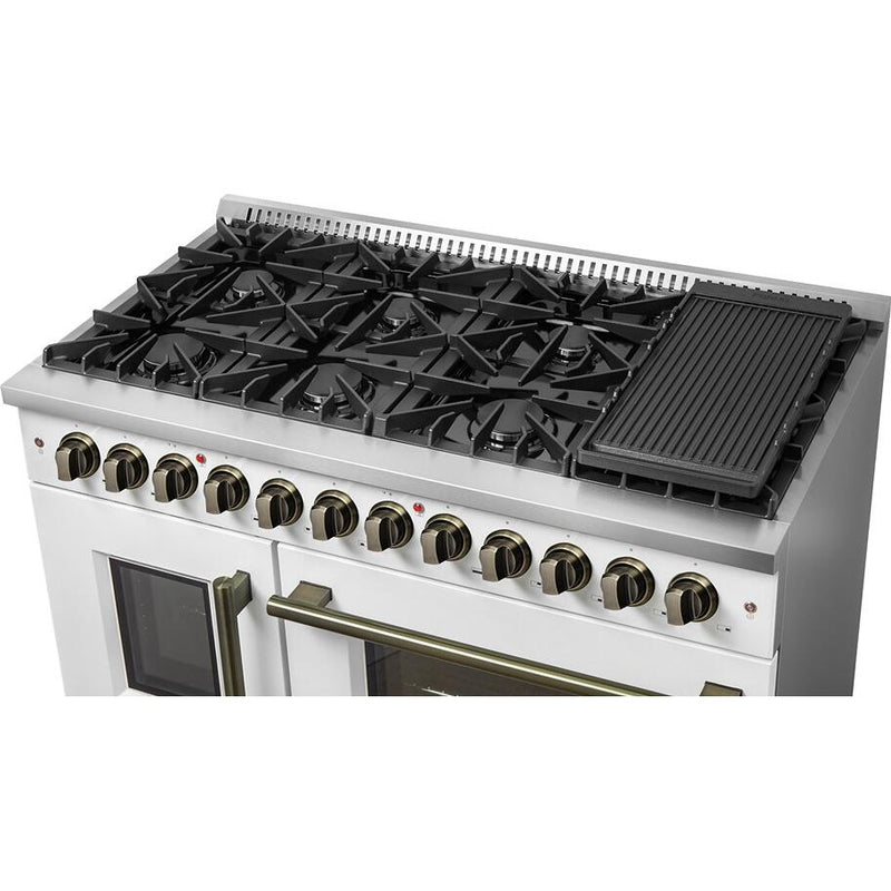  Forno 48-inch Freestanding Dual-Fuel Range with True European Convection Technology FFSGS6356-48WHT IMAGE 11