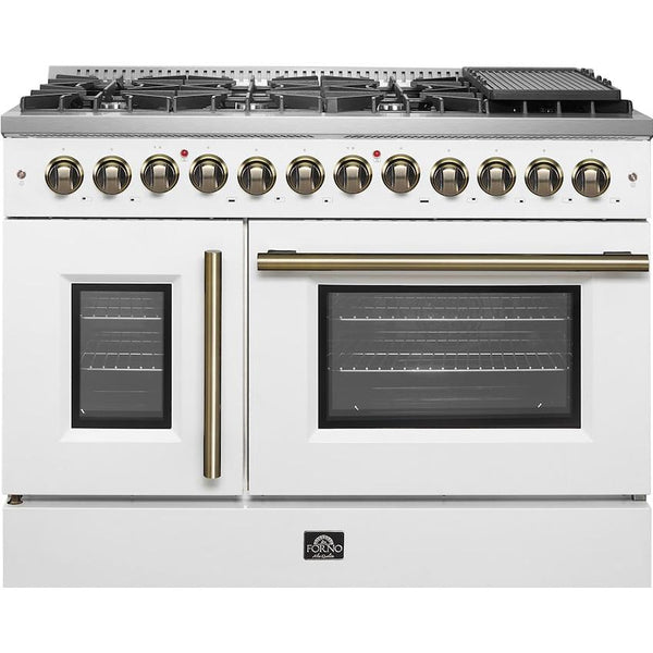  Forno 48-inch Freestanding Dual-Fuel Range with True European Convection Technology FFSGS6356-48WHT IMAGE 1
