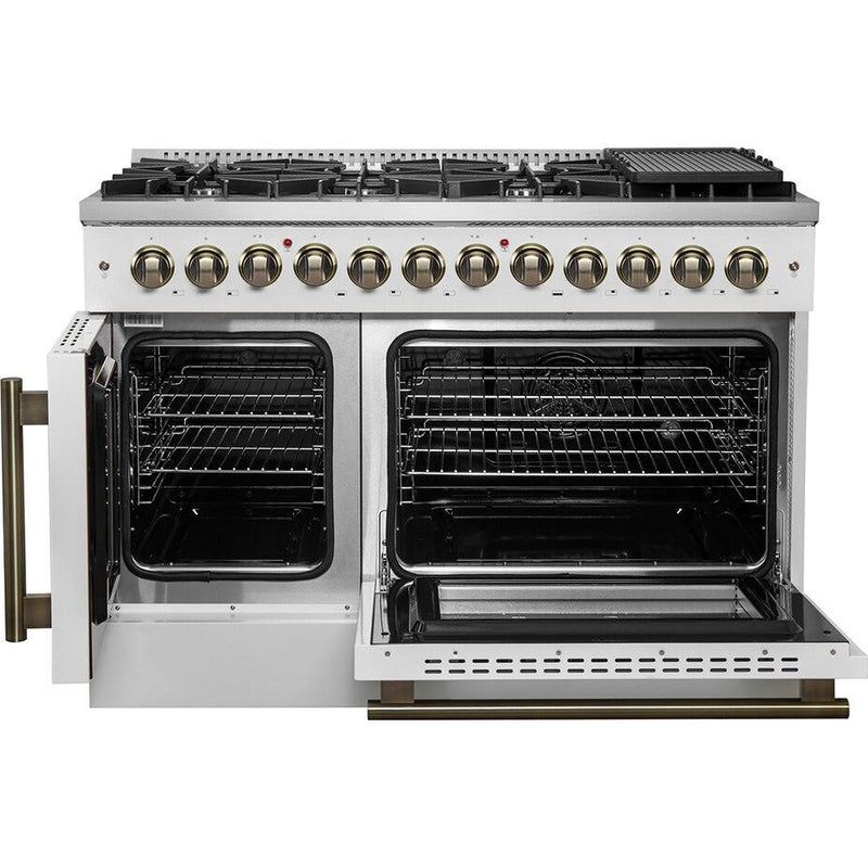  Forno 48-inch Freestanding Dual-Fuel Range with True European Convection Technology FFSGS6356-48WHT IMAGE 2