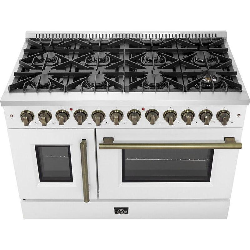  Forno 48-inch Freestanding Dual-Fuel Range with True European Convection Technology FFSGS6356-48WHT IMAGE 5