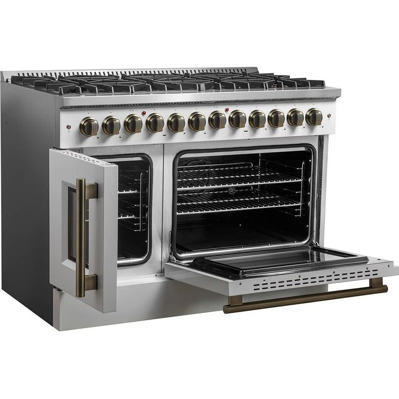  Forno 48-inch Freestanding Dual-Fuel Range with True European Convection Technology FFSGS6356-48WHT IMAGE 7