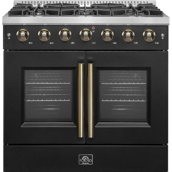  Forno 36-inch Freestanding Gas Range with Convection Technology FFSGS6444-36BLK IMAGE 1