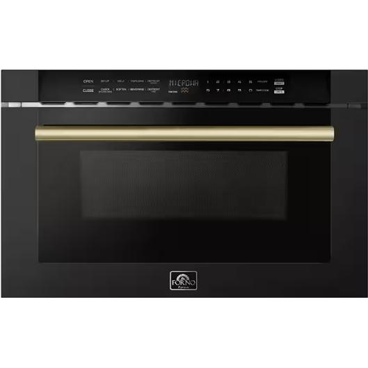  Forno 24-inch, 1.2 cu. ft. Drawer Microwave Oven FMWDR3000-24BLK IMAGE 1