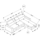 Monarch Fabric Sleeper Sectional 8644N18 IMAGE 2