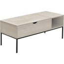  Monarch I 3807 Lift-Top Coffee Table - Washed Oak/Black Metal IMAGE 1