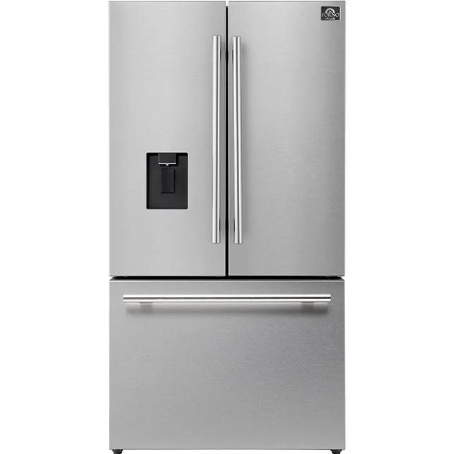  Forno 36-inch, 22.4 cu. ft. Freestanding French 3-Door Refrigerator with External Water Dispenser FFFFD1866-36SB IMAGE 1