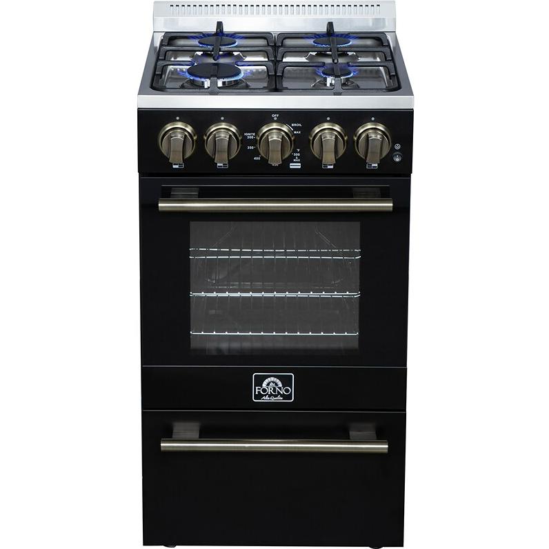  Forno Lamazze 20" Freestanding Gas Range FFSGS6265-20BLK IMAGE 2