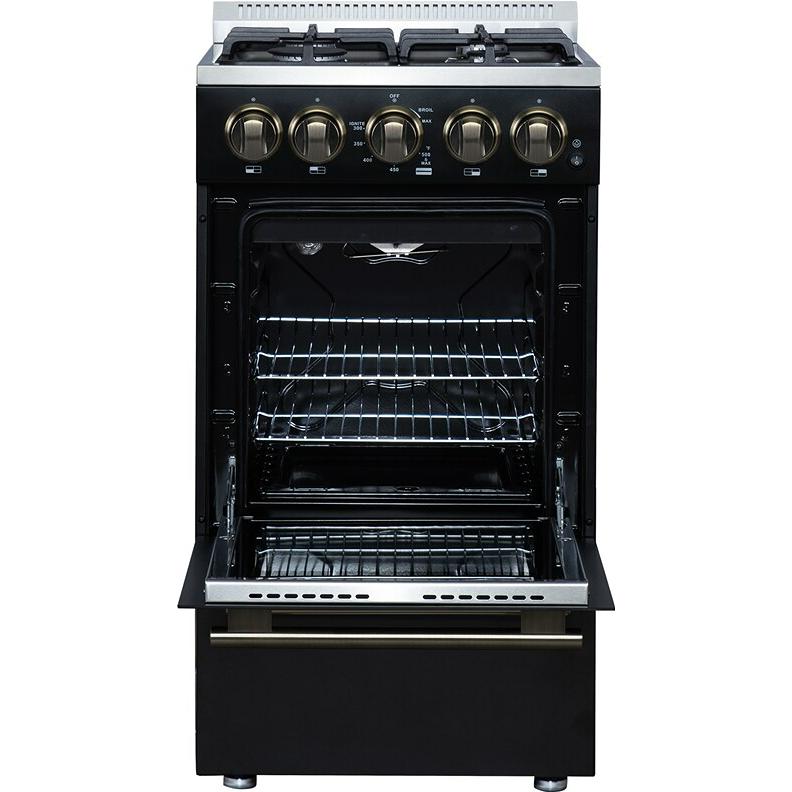  Forno Lamazze 20" Freestanding Gas Range FFSGS6265-20BLK IMAGE 3