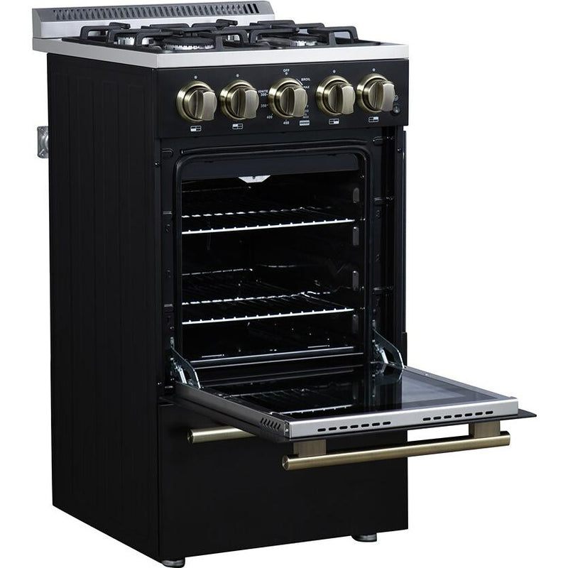  Forno Lamazze 20" Freestanding Gas Range FFSGS6265-20BLK IMAGE 4