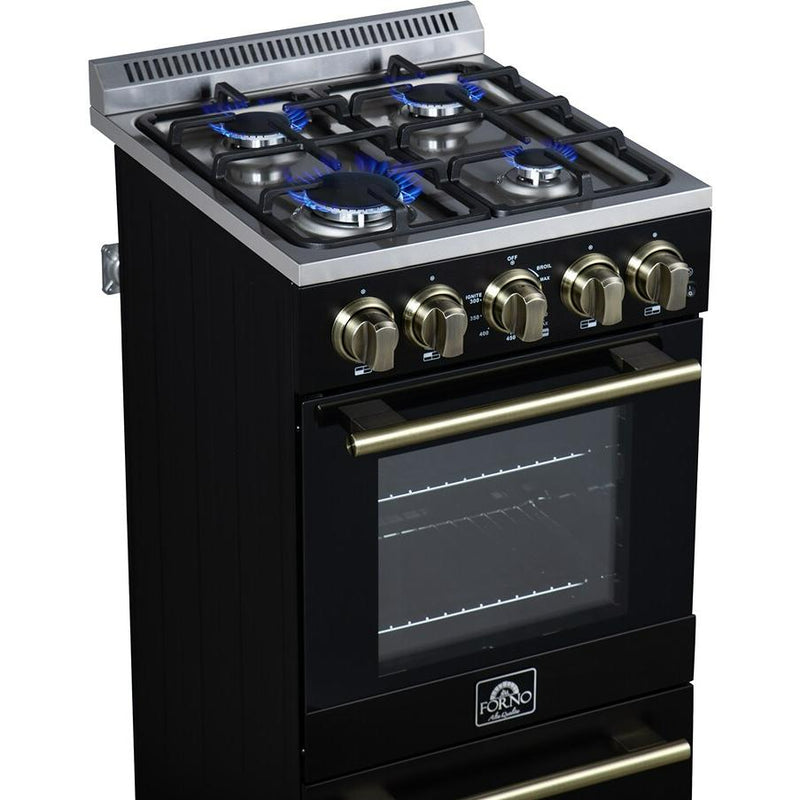  Forno Lamazze 20" Freestanding Gas Range FFSGS6265-20BLK IMAGE 6